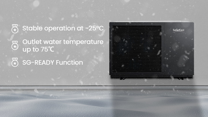 Máy bơm nhiệt làm mát và sưởi ấm đơn khối độc lập Nguồn không khí 12KW trong điều kiện khí hậu lạnh